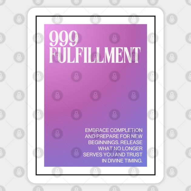 Angel Number 999: Fulfilled Journey Sticker by caimluart